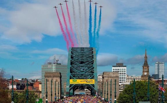 Great North Run starting point at Tyne Bridge